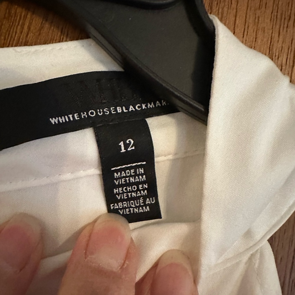 White House Black Market White Top with Black Floral Detail - Picture 2 of 3